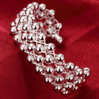 Trendy 925 Sterling Silver Bracelet Fashion Jewelry Adjustment Cuff