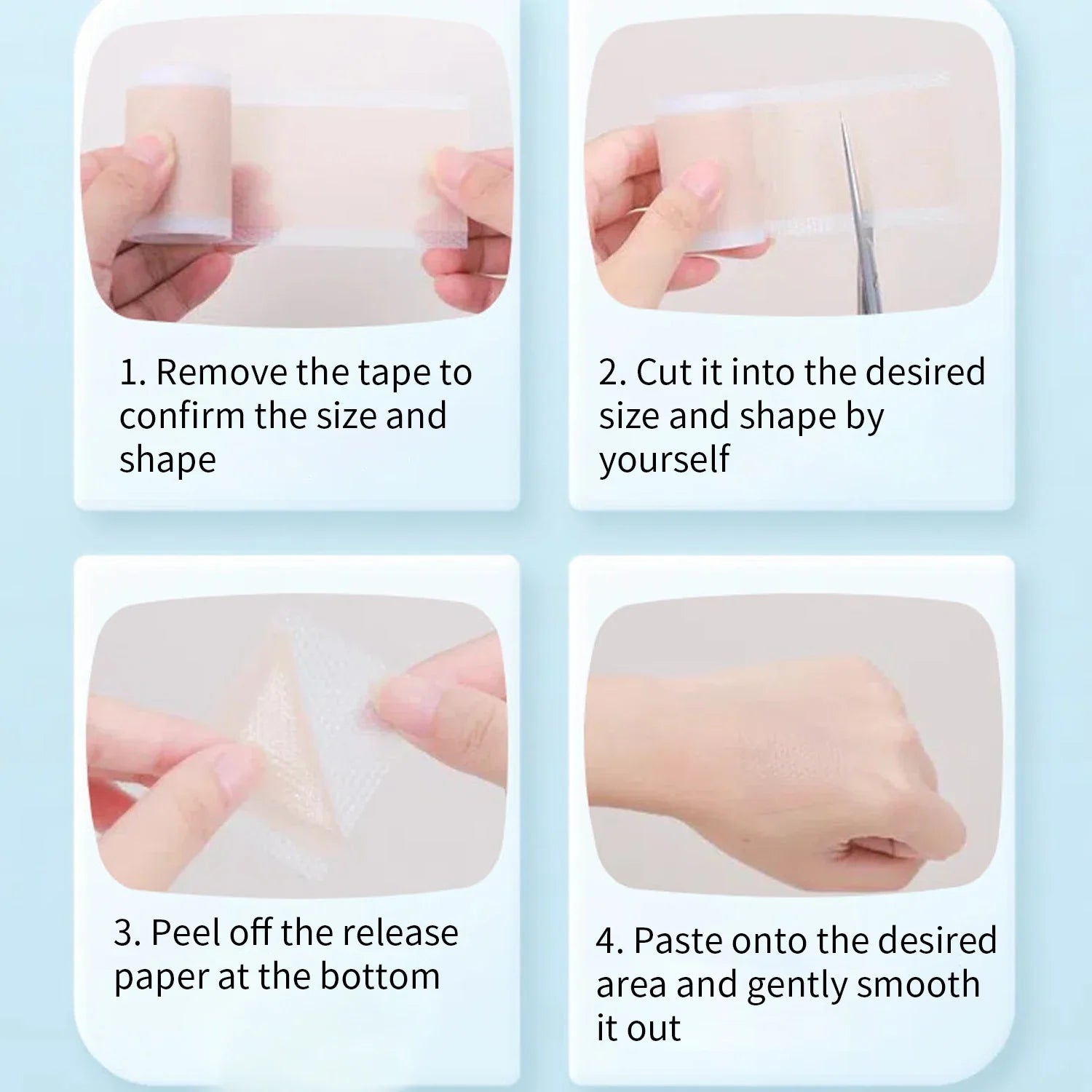 1 Roll Silicone Self-Adhesive Scar Sheets Waterproof Breathable Body Hand Skin Care Tape Tattoo Accesories