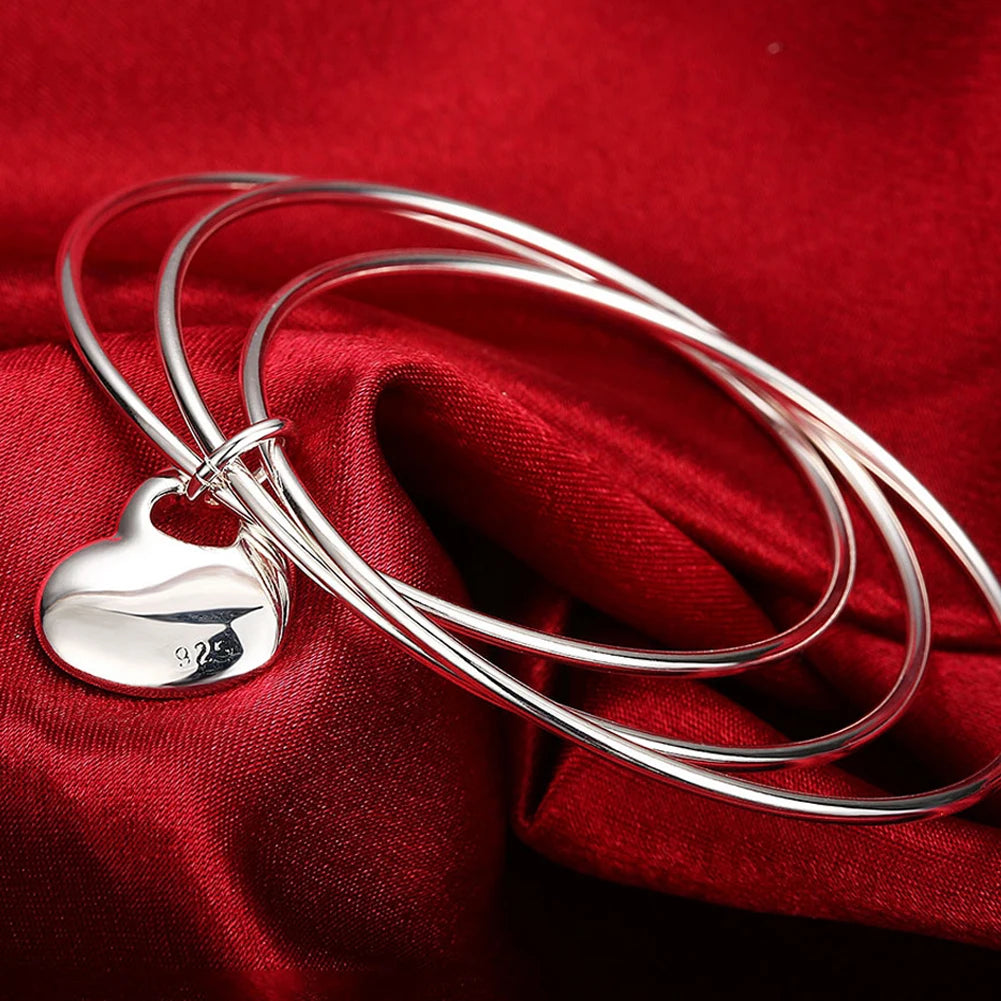 Trendy 925 Sterling Silver Bracelet Fashion Jewelry Adjustment Cuff