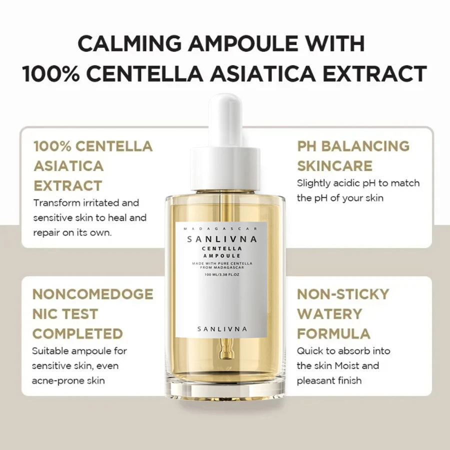 Madagascar Centella Asiatica Ampoule Facial Serum Sensitive Skin  Moisturizing Firming Korean Skin Care