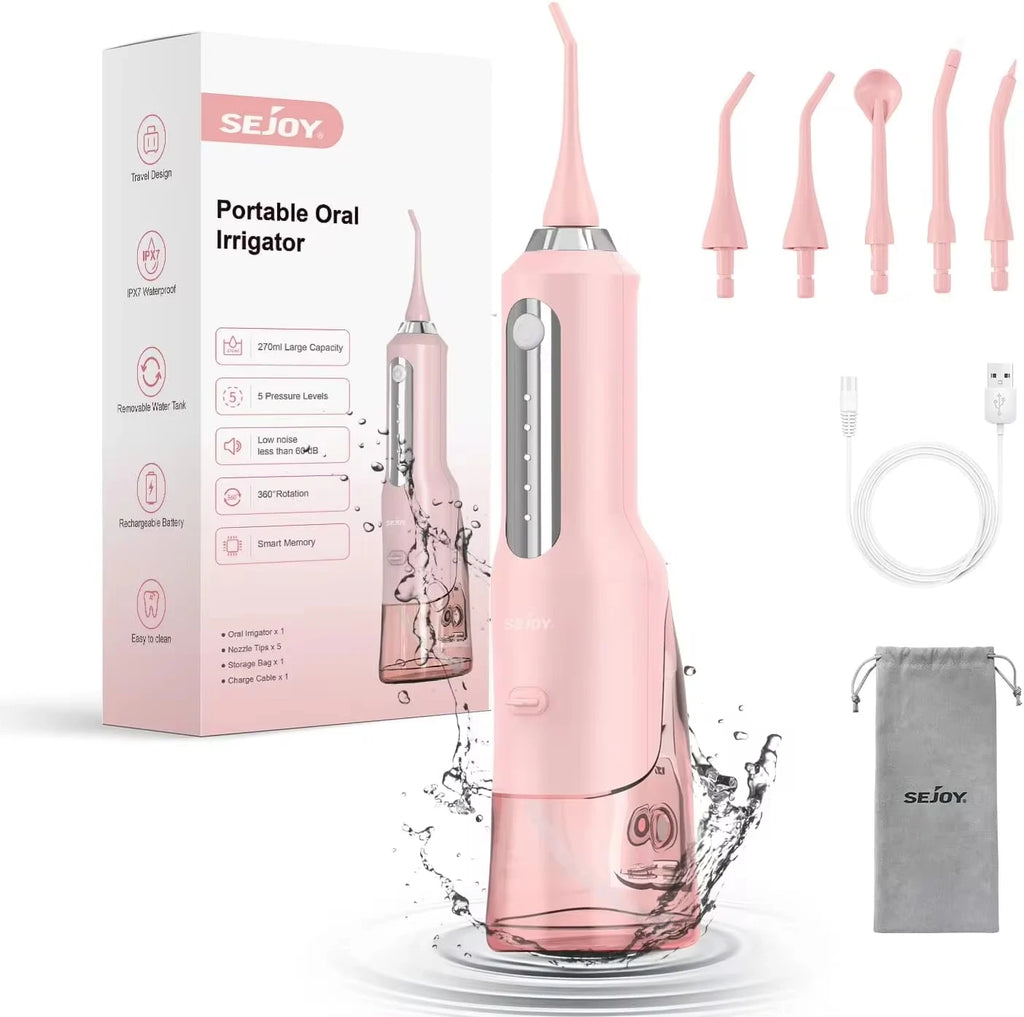 Sejoy Cordless Electric Water Flosser for Teeth Dental Portable Oral Irrigator Rechargeable