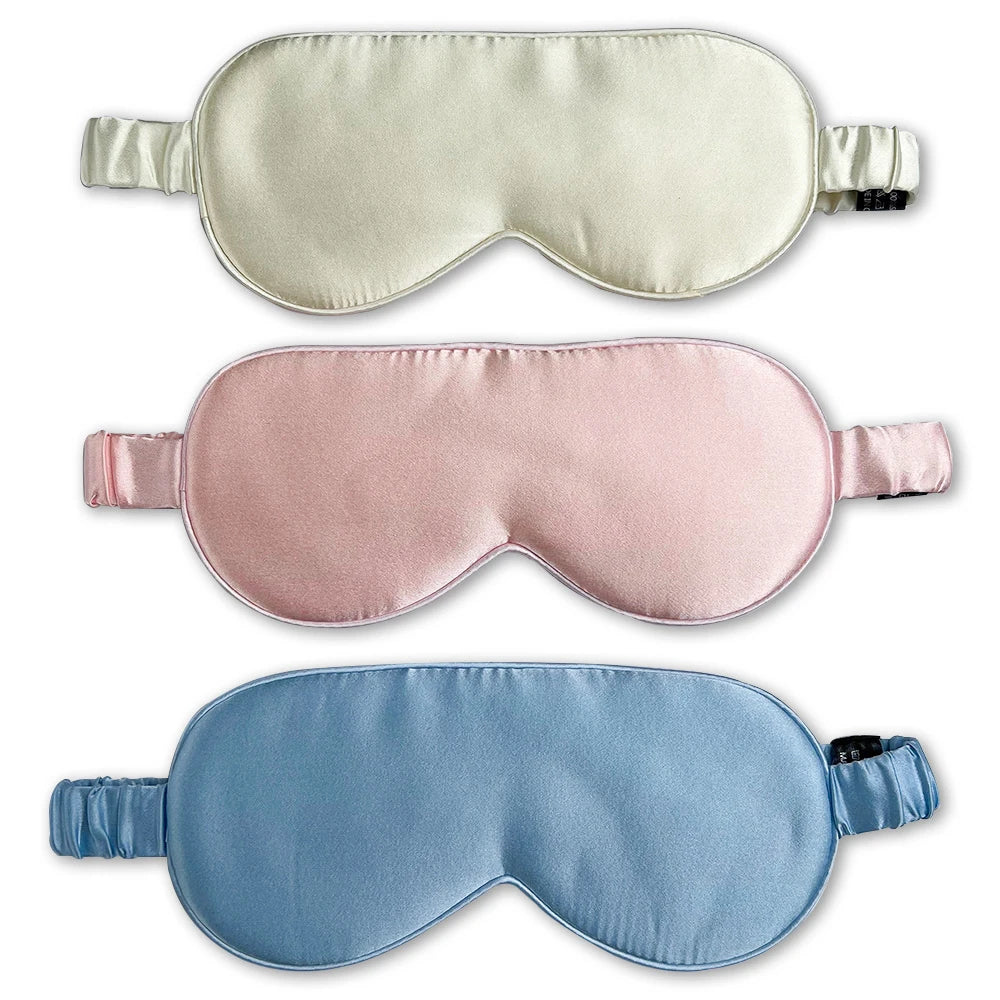 100% Mulberry Silk Sleep Mask Men Women Eye Cover Total Blackout Size 20 X 8.5cm