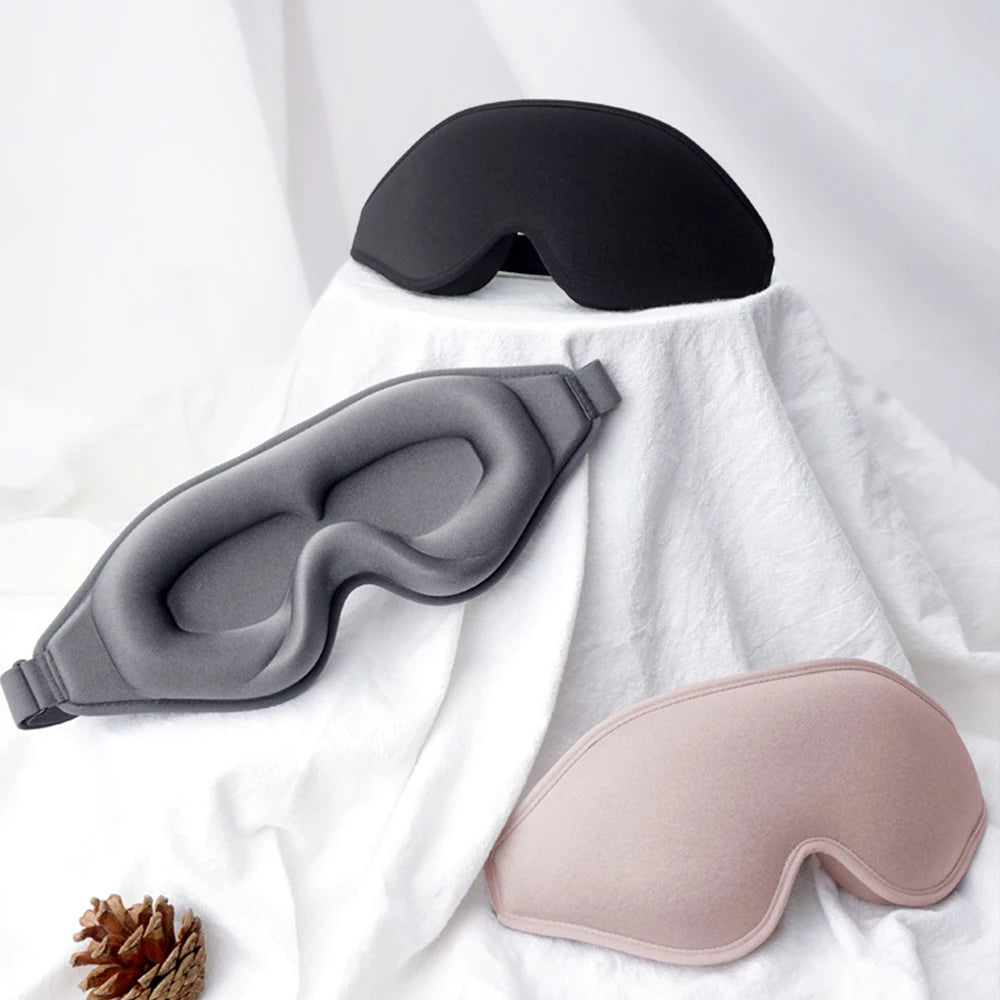3D Sleep Mask Blindfold Soft Memory Foam 99% Blockout
