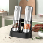 Salt And Pepper Grinder With Adjustable Coarseness Refillable Battery Powered Kitchen Set