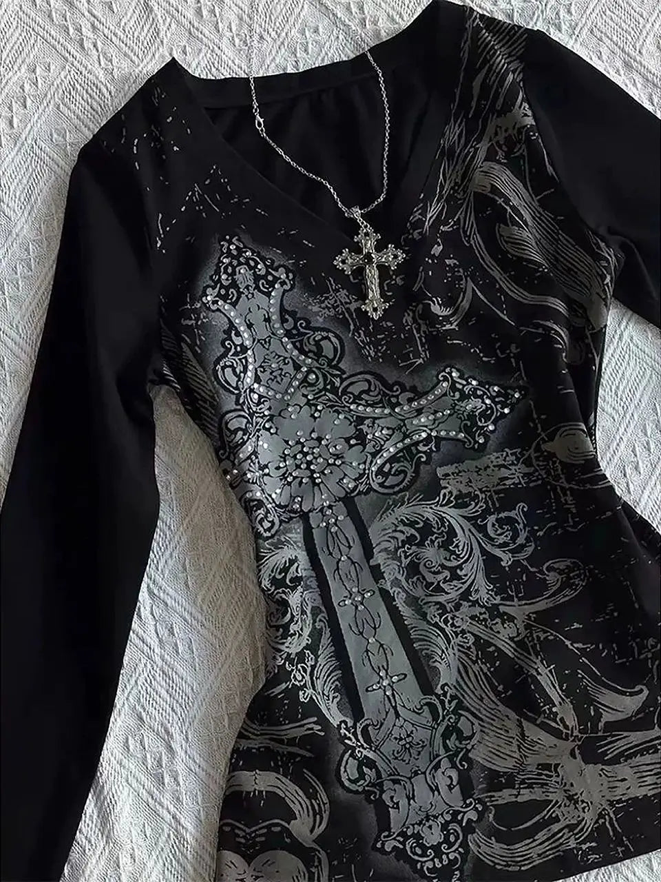 Women's Hip hop 90s Vintage Punk T-Shirt Gothic Slim