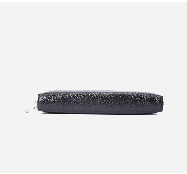 RFID Anti-Theft Cowhide Leather Wallet Brush Head Layer Large Capacity