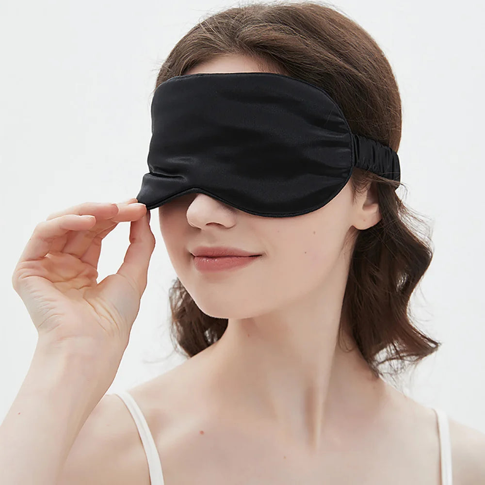 100% Mulberry Silk Sleep Mask Men Women Eye Cover Total Blackout Size 20 X 8.5cm