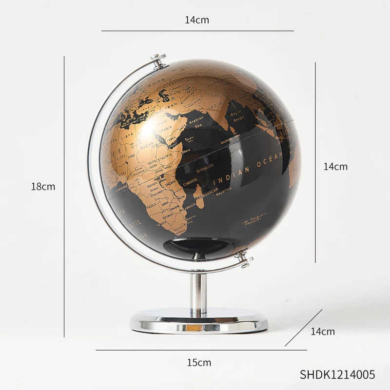 Retro World Globe Learning Map Kids Study Desk Geography Education