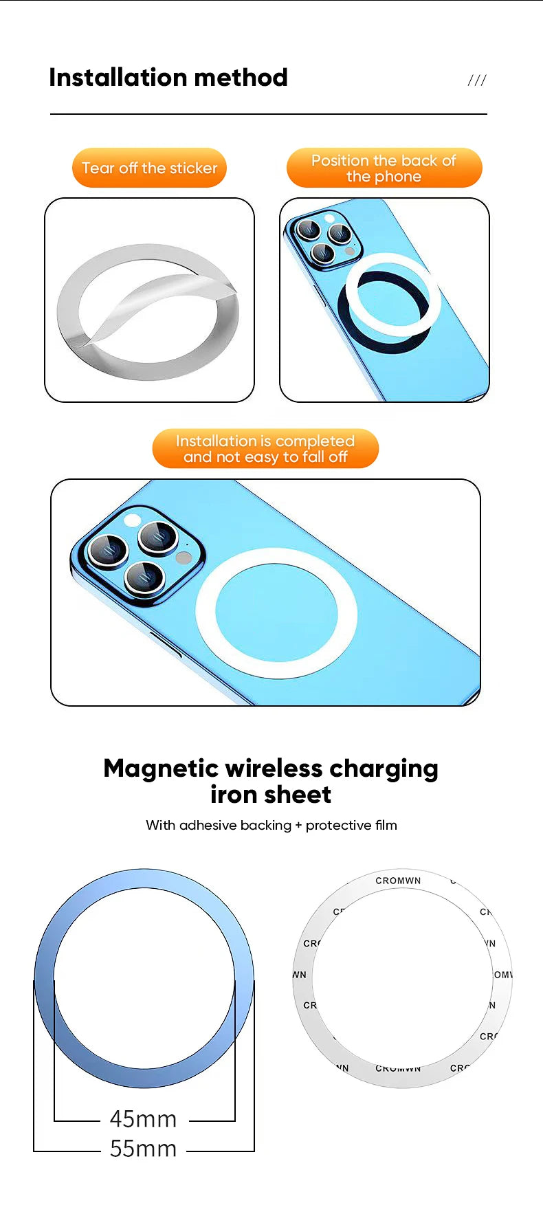 1080 Magsafe Car Cell Phone Holder For iPhone 17 16 Pro Max Plus