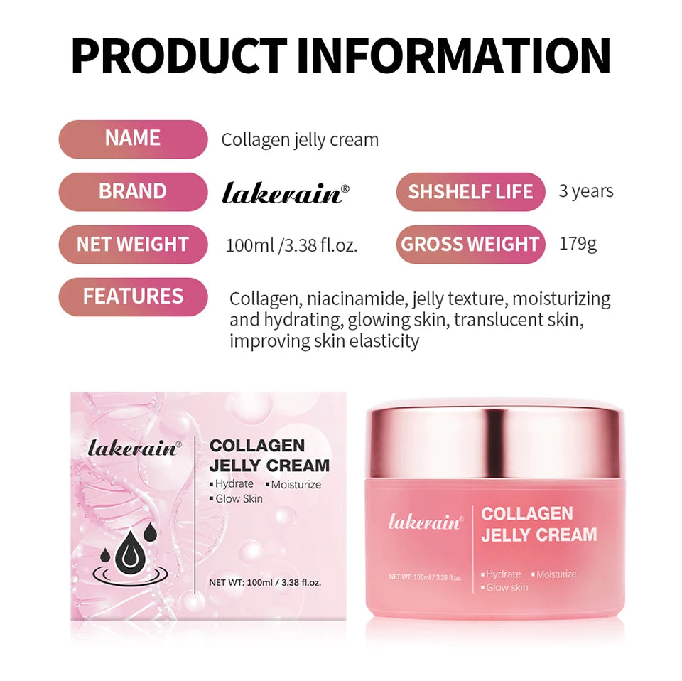 Moisturizing Jelly Cream Niacinamide Hydrolyzed Collagen Tightening Soothing Anti-Aging Firmness Hydration Skincare
