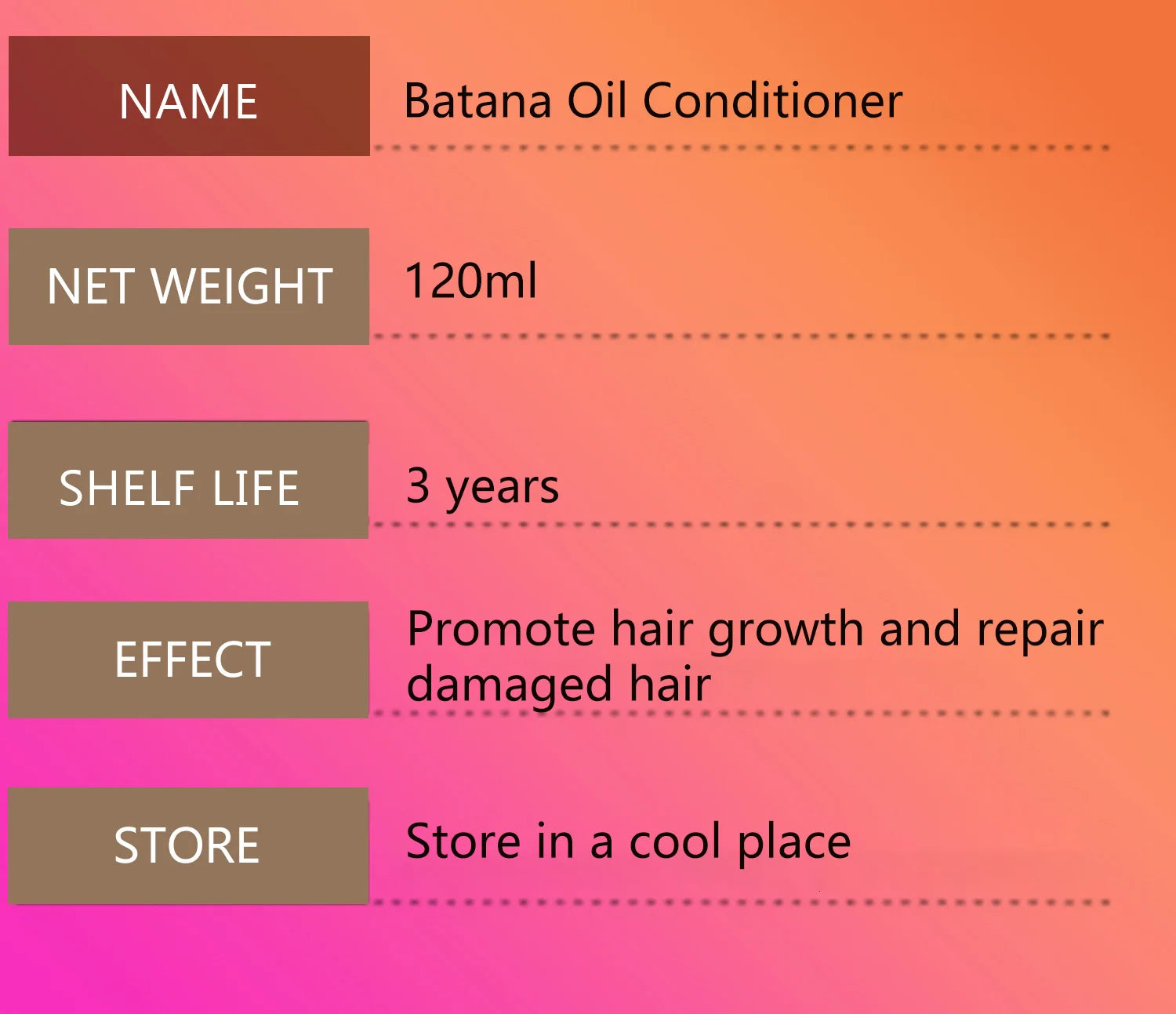 Batana Oil Hair Conditioner Smoothing Nourishing Repair Moisturizing Frizz Vitamin E