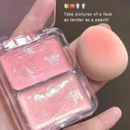 Two-Color Jelly Glow Blush pink apricot red rouge Korean cream texture brightening