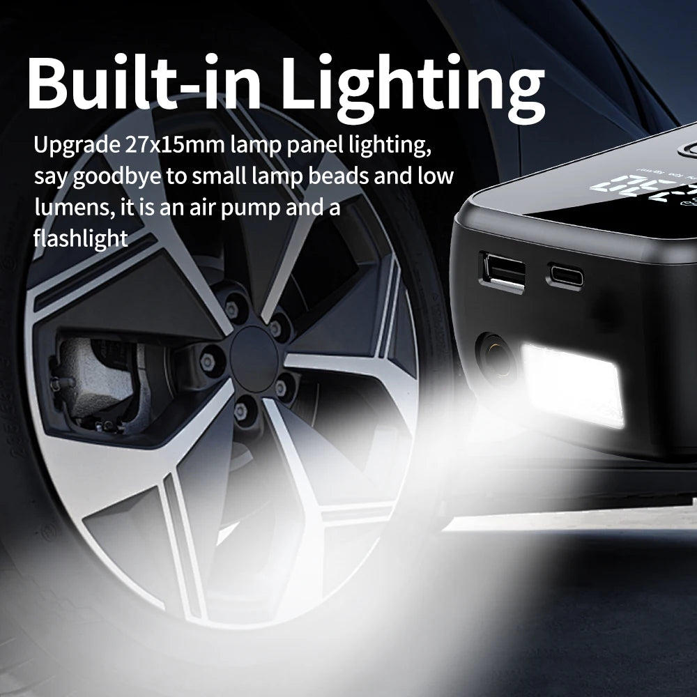 Portable Car Air Pump Electric Tire Inflator Intelligent Digital Display Car Motorcycle Bicycle Air Compressor