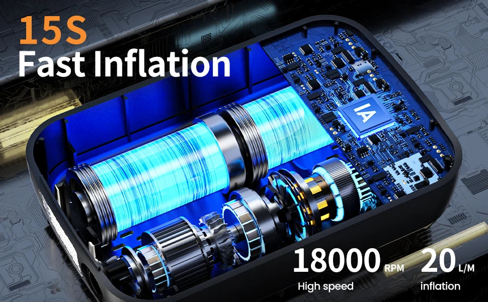 Portable Car Air Pump Electric Tire Inflator Intelligent Digital Display Car Motorcycle Bicycle Air Compressor