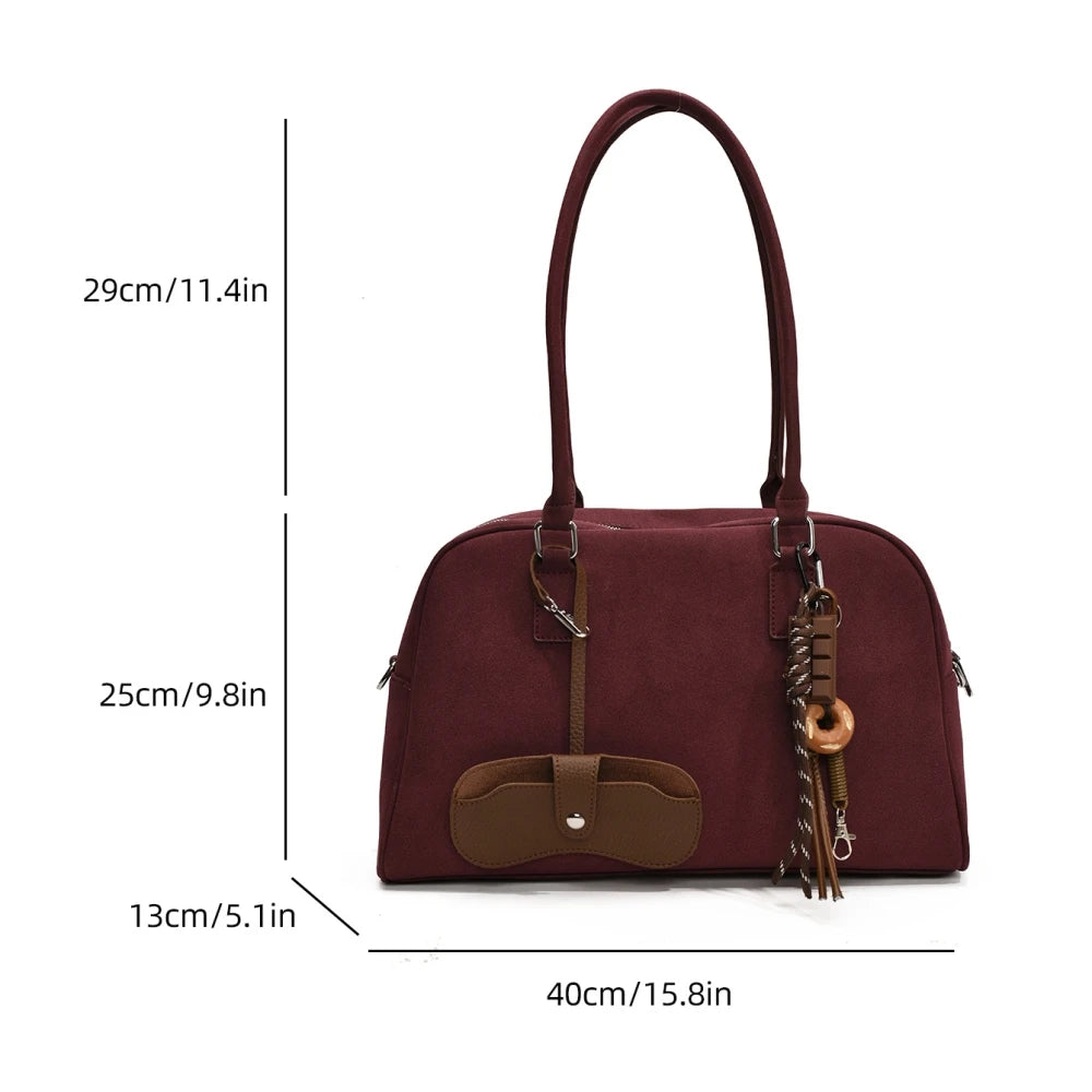 Big Size Women Bags Suede Large Capacity Shoulder Crossbody With Long Strap