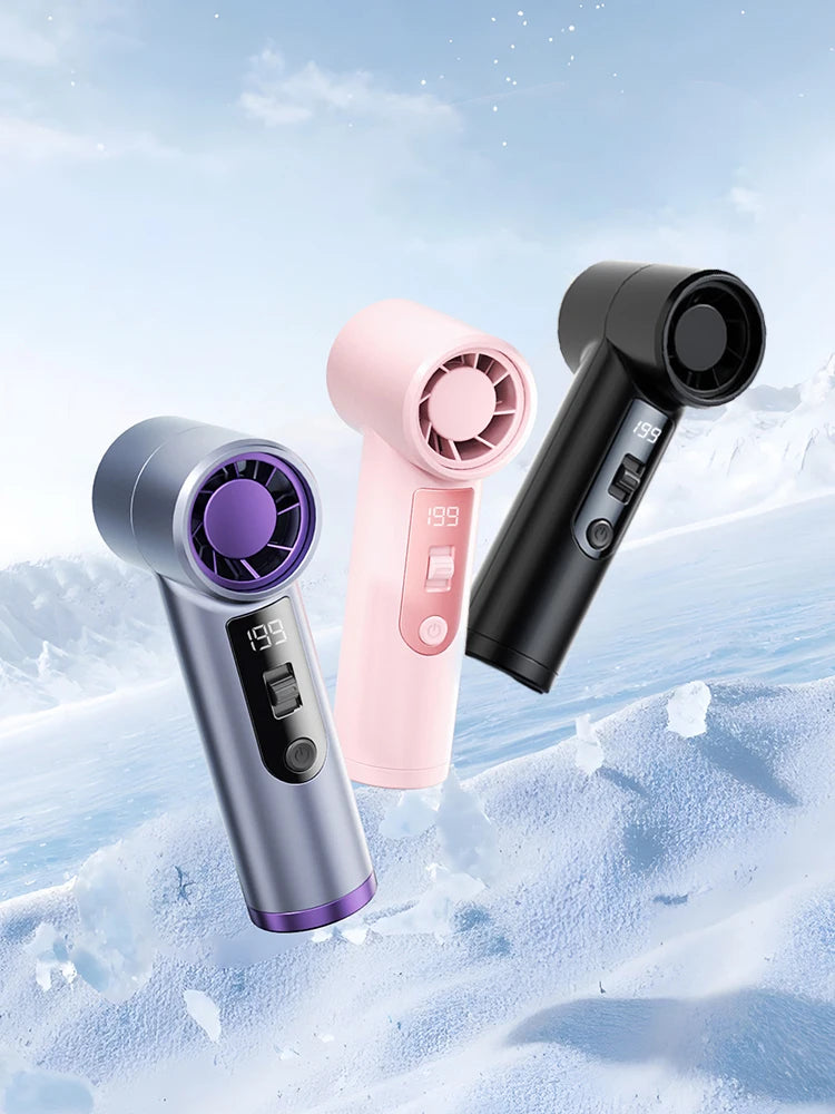 Pocket Turbo Fan Mini Small Wind Summer Cooling Portable Digital Display Wireless Rechargeable Blower