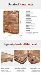 XINZUO Acacia Wood Cutting Board Cut Bread Fruit Meat Wooden Chopping Blocks Non-Slip Kitchen Tools