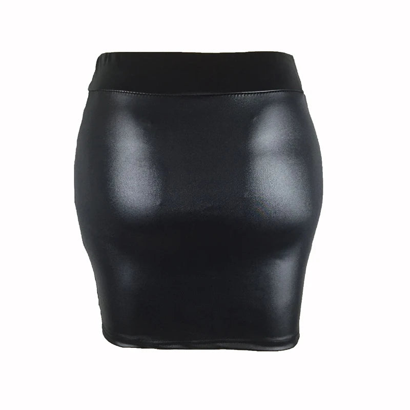 High-waist Tight Hip-hugging Skirt Sexy Imitation Leather
