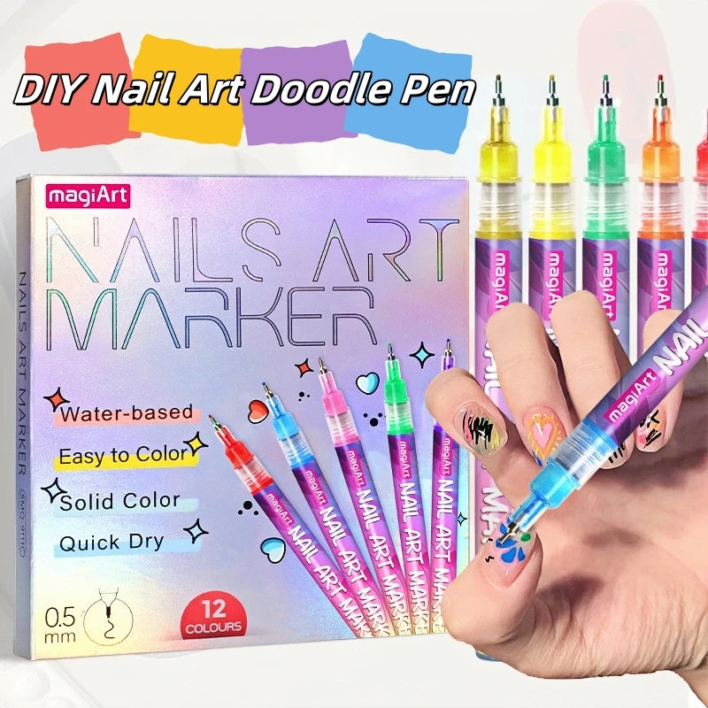 Nail art Markers Customized Special Needle Tube Pens Hand Drawn Outline Acrylic Paint