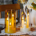 Flameless 3 in 1 LED Taper Candles with 15CM Battery Operated Flickering Electric Window Candles for Christmas Wedding
