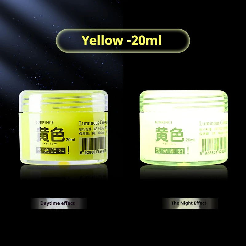 Glow-in-the-dark 20ml Fluorescent Acrylic Pigment