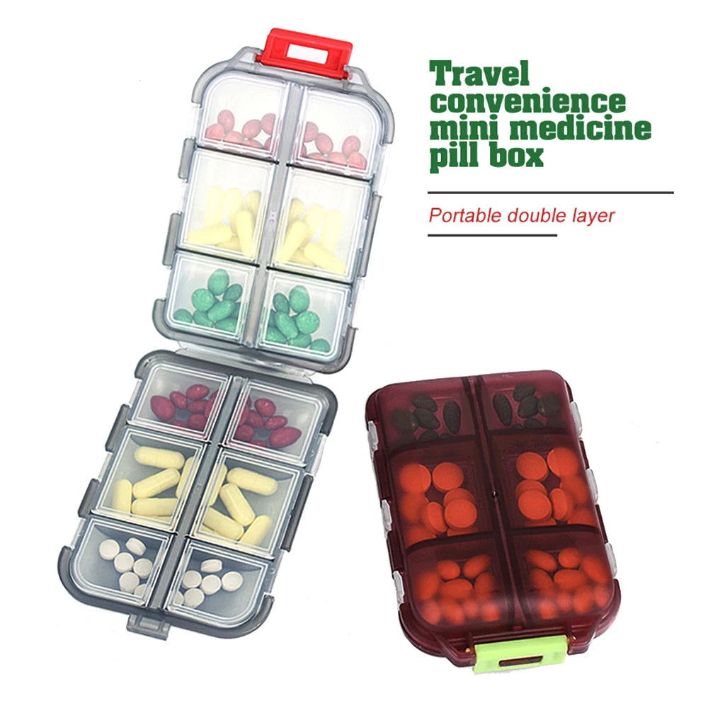 Tcare Portable Pill Case Folding Plastic Empty Drug Organizer Pillbox Travel