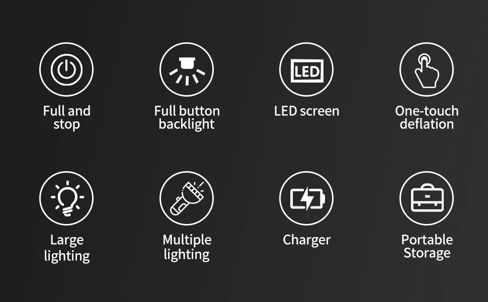 Portable Car Air Pump Electric Tire Inflator Intelligent Digital Display Car Motorcycle Bicycle Air Compressor