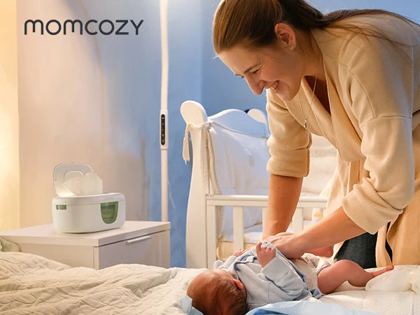 Momcozy Baby Wipe Warmer Large Capacity Fast Even Heating 4 Temperature Settings Night Light
