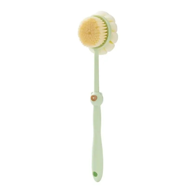 Two Sided Shower Body Brush Silicone Long Handle Back Body Exfoliating