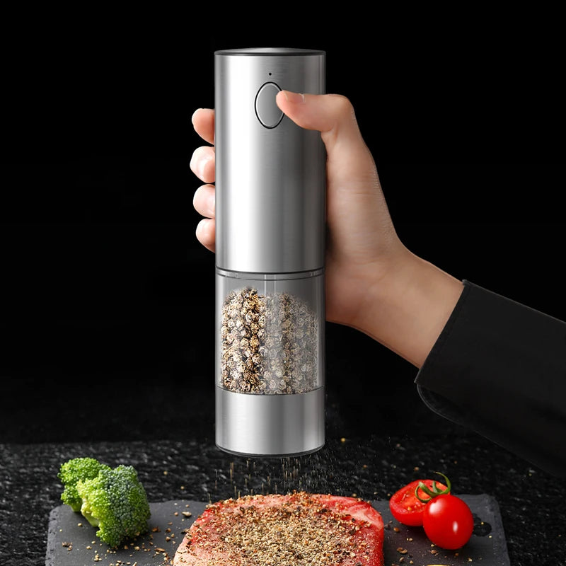Salt And Pepper Grinder With Adjustable Coarseness Refillable Battery Powered Kitchen Set