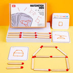 Montessori Matches Puzzles Game Wooden Toys Math Geometry Thinking Educational For Kids Logic