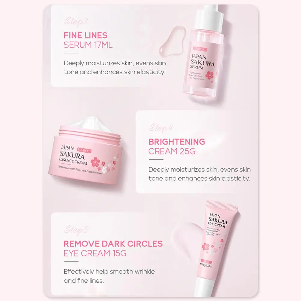 5/3pcs Sakura Skin Care Sets Gift Box