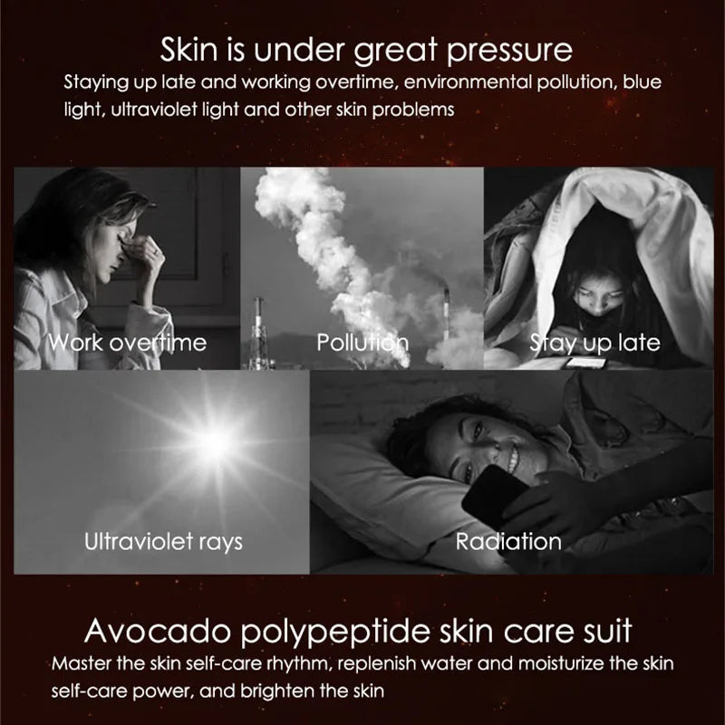5pcs/Set IMAGES Avocado Skin Care Facial Moisturizing Cream Serum Cleanser Eye Skin Care Products