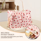 Tote Bag Cute Strawberry Patched Purse Women Fabric Large Capacity Purse Adjustable Shoulder