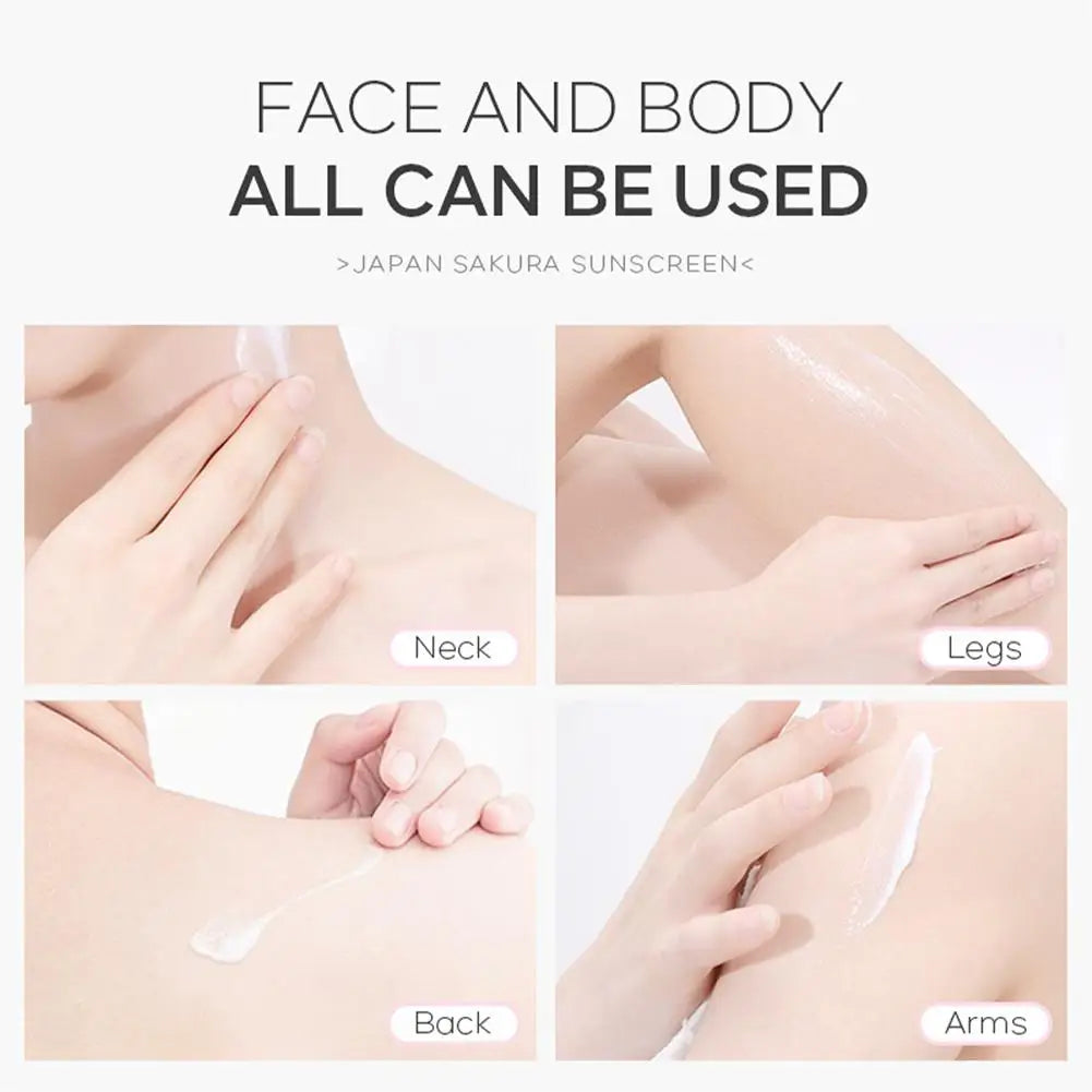 Sakura Sunscreen Cream SPF50 Moisturizing UV Protect Face Body Lotion Oil Control Reduce Melanin