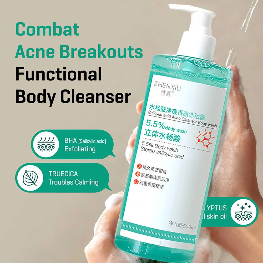 16.9 oz Salicylic Acid Body Wash Gentle Smoothing Mild Exfoliating Daily Deep Cleanses Acne and Sebum