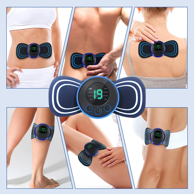 EMS Neck Stretcher Patch Back Massager Sticker Muscle Stimulation Neck Body Pain Relief