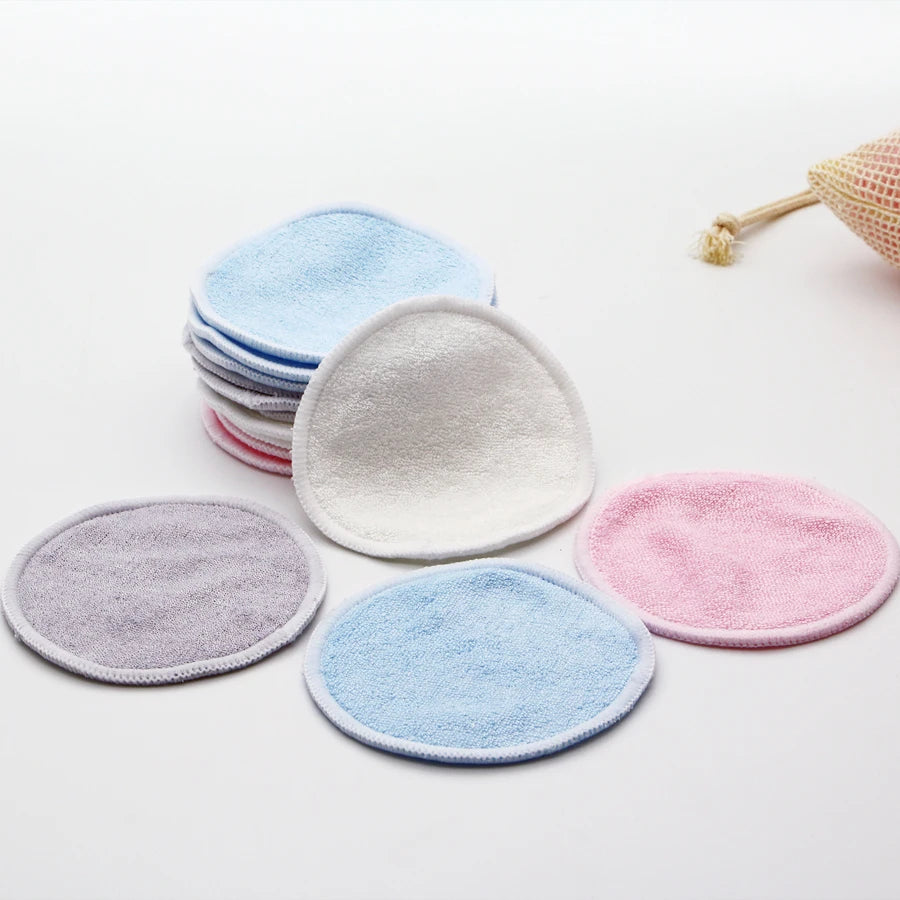 12PC Reusable Round Cotton Pads Makeup Remover Washable Round Bamboo Nursing