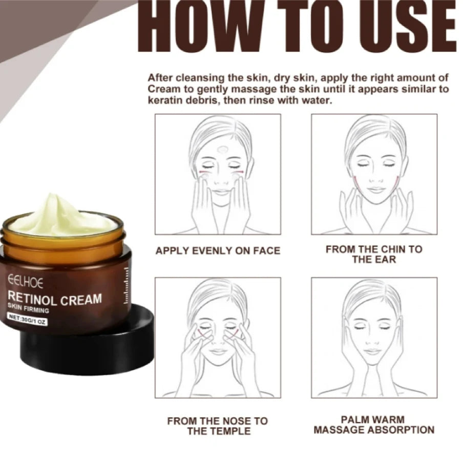 Retinol Wrinkle Remover Face Cream Firming Lifting Anti Aging Fade Fine Lines Moisturizing Whitening Korean
