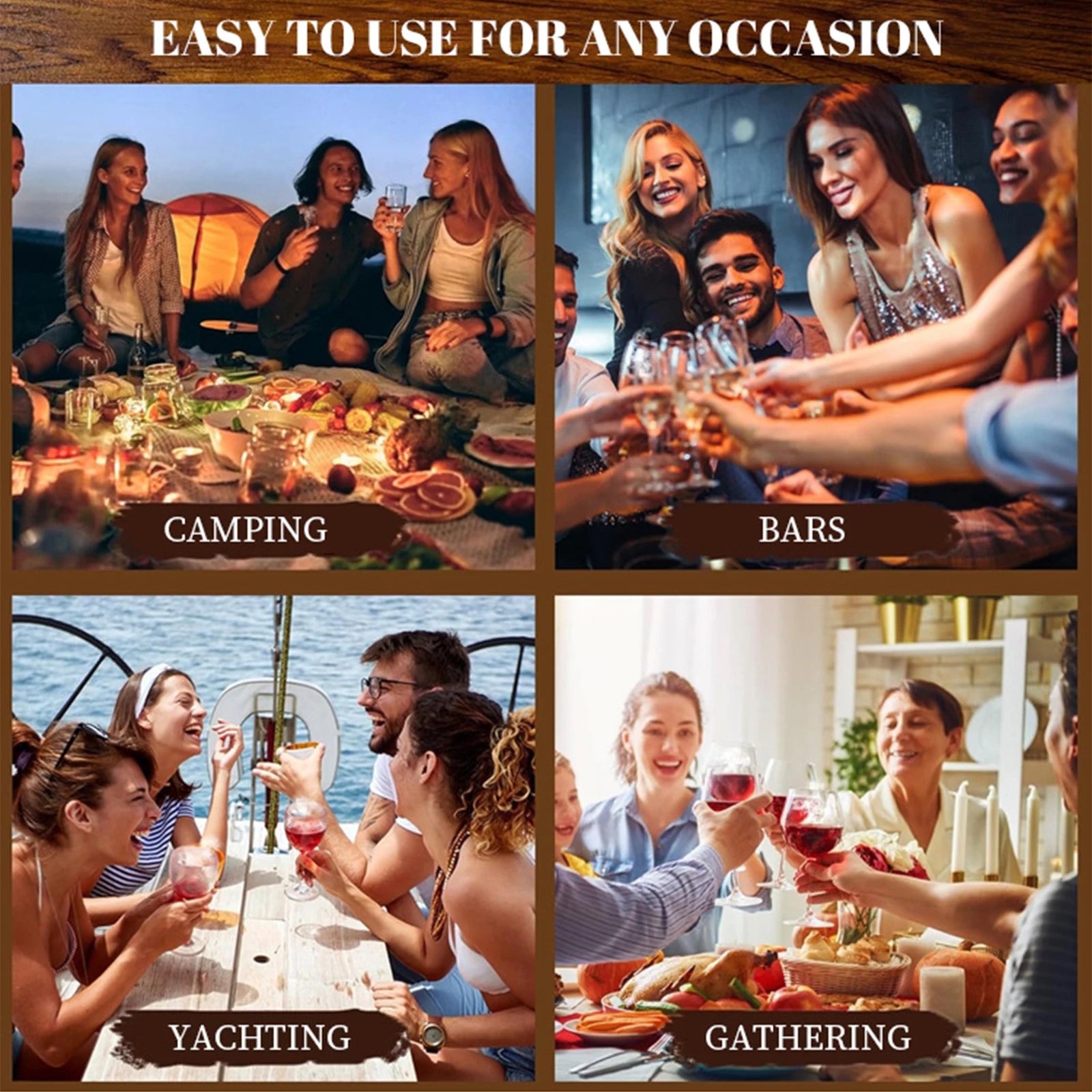 Cocktail Smoker Kit 4 Wood Chips Old Fashioned Whiskey Smoker Drink Accessories