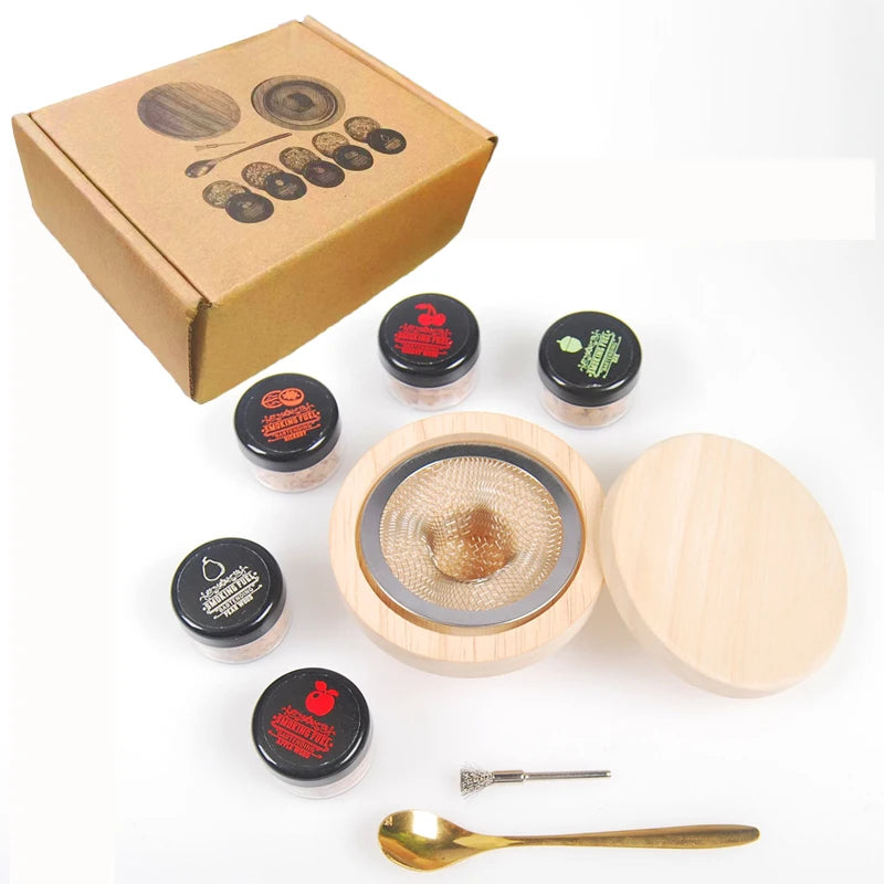 Cocktail Smoker Kit 4 Wood Chips Old Fashioned Whiskey Smoker Drink Accessories