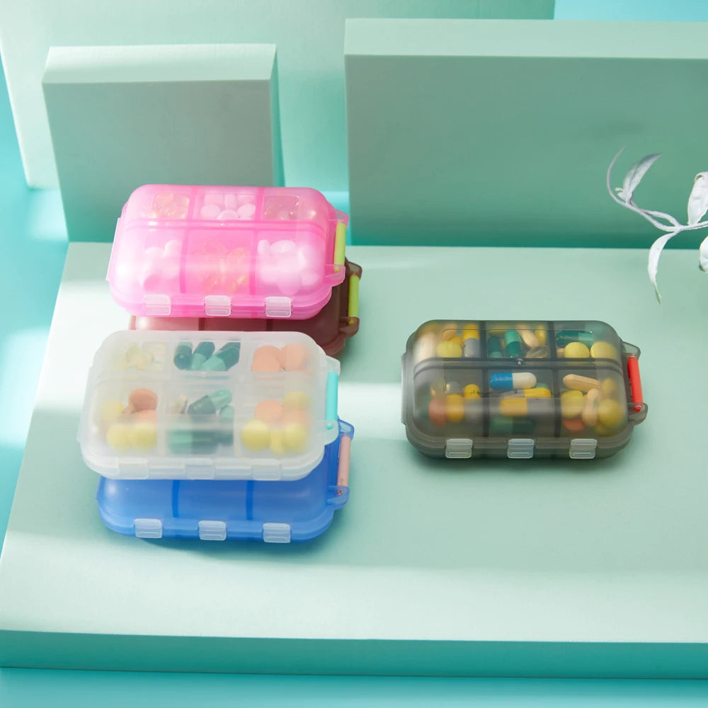 Tcare Portable Pill Case Folding Plastic Empty Drug Organizer Pillbox Travel