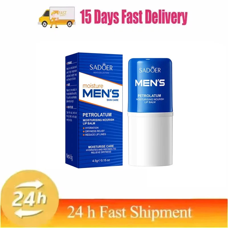 Men's  Lip Balm Moisturizing Hydration Fading Lip Lines Anti-Cracking Remove Dead Skin Refreshing Not Greasy