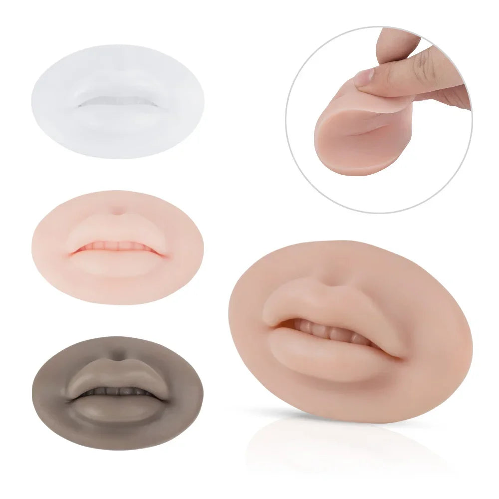 1pcs Microblading Reusable 5D Silicone Practice Lips Solid Lip Block For PMU Beginner Training Tattoo