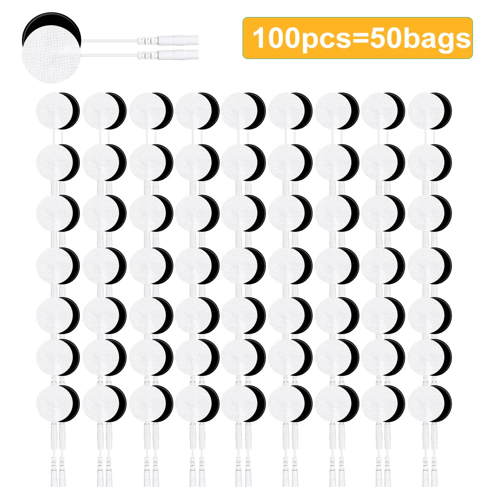 50/100Pcs 3cm Round Electrode Pads For Tens EMS Muscle Stimulator Massager Reusable