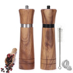 Wood Salt and Pepper Mills Set (with spare ceramic and brush)  Kitchen