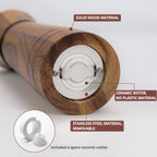 Wood Salt and Pepper Mills Set (with spare ceramic and brush)  Kitchen