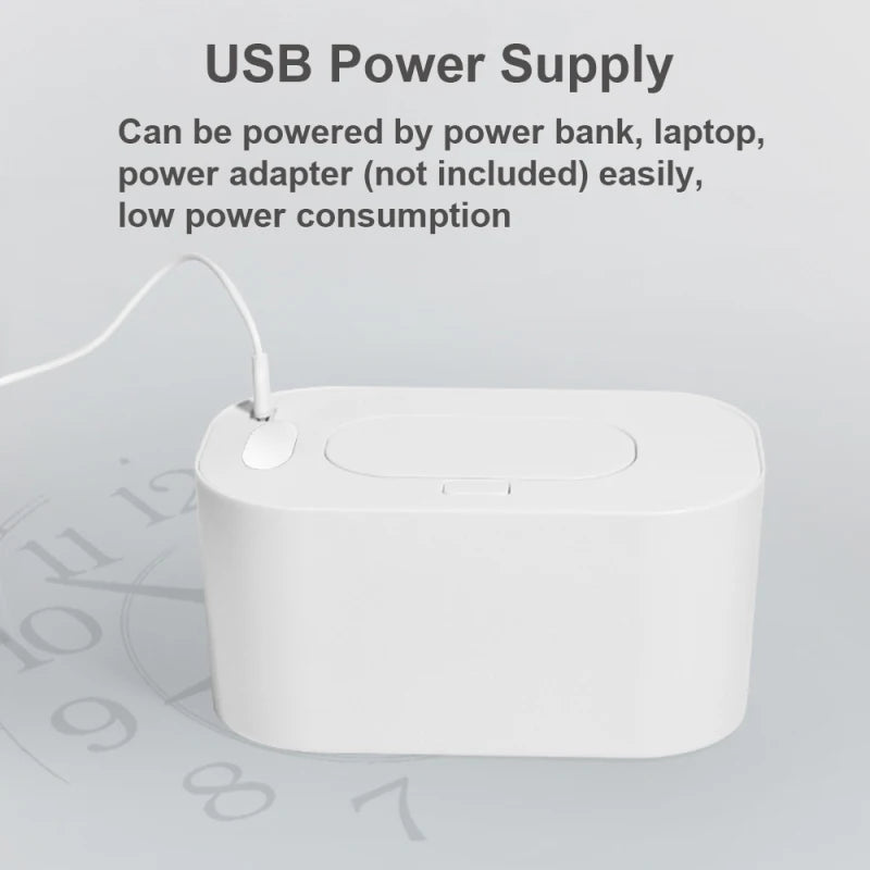 Baby Wipe Warmer with Digital Display Large Capacity Wet Wipes Dispenser USB Powered Adjustable Temperature