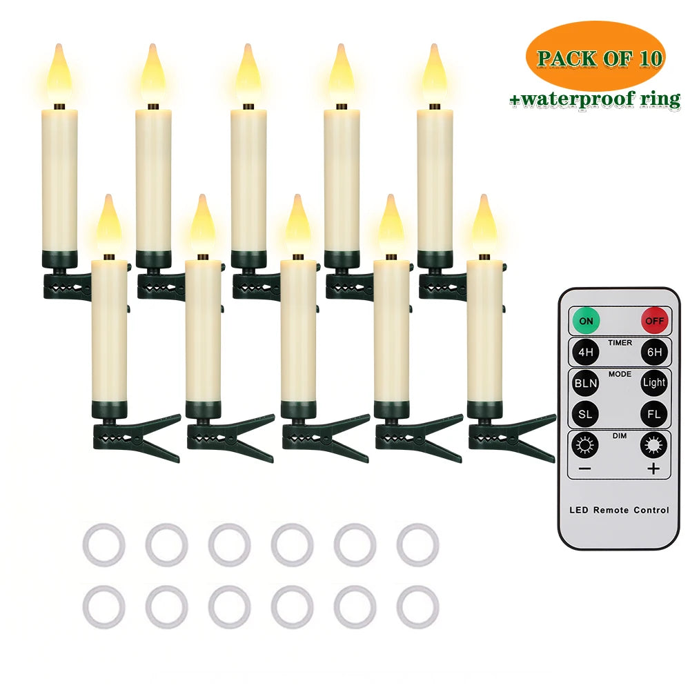 FPOO Candles LED Christmas Timer Remote Flickering Flame