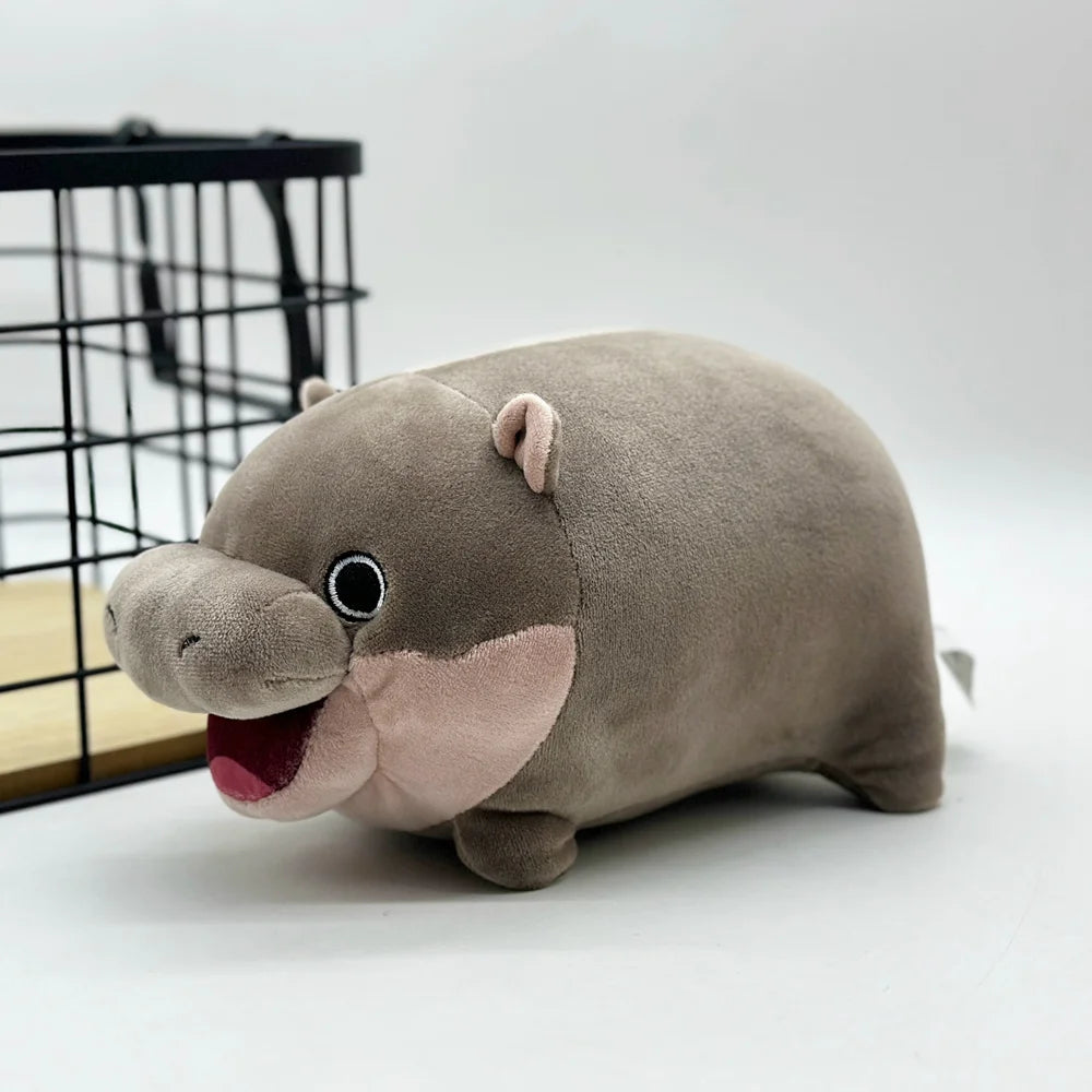 Moo Deng Plush Cute Cartoon Hippo Soft Stuffed Animal Pillow Back Cushion Kids Gift